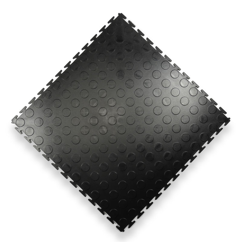 Black PVC Interlocking Floor Tiles for Garages, Gyms & Workshops