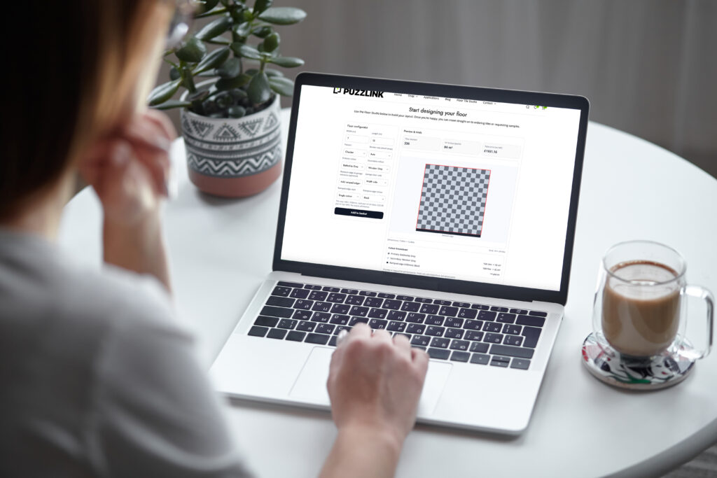 garage floor tile calculator layout tool on puzzlink website